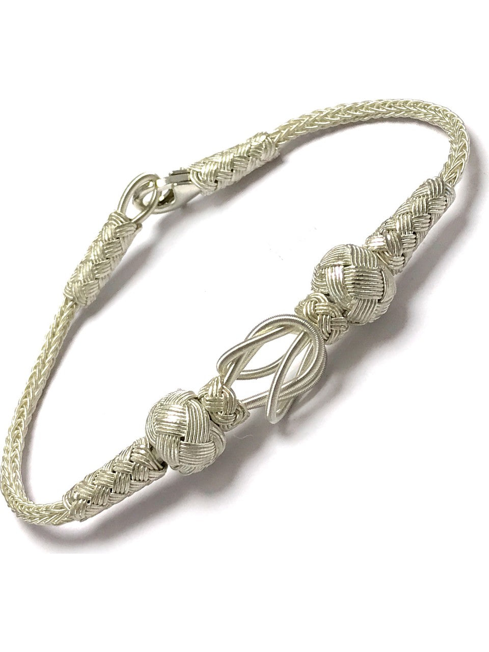 999 pure silver hand braided bracelet