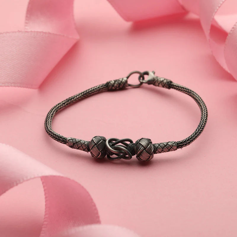 999 pure silver hand braided bracelet