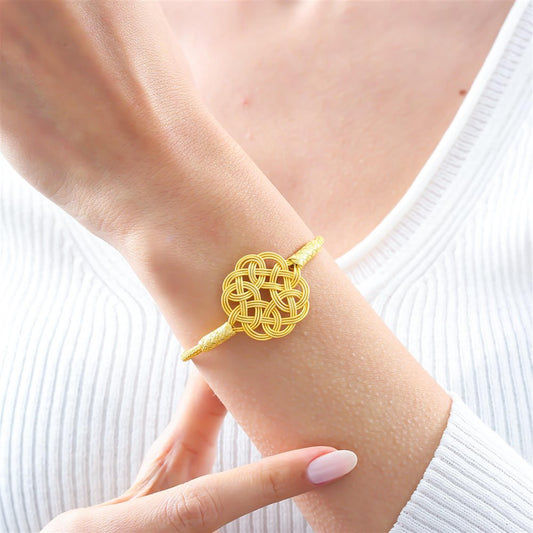 Gold plated Handmade  999 pure silver bracelet.