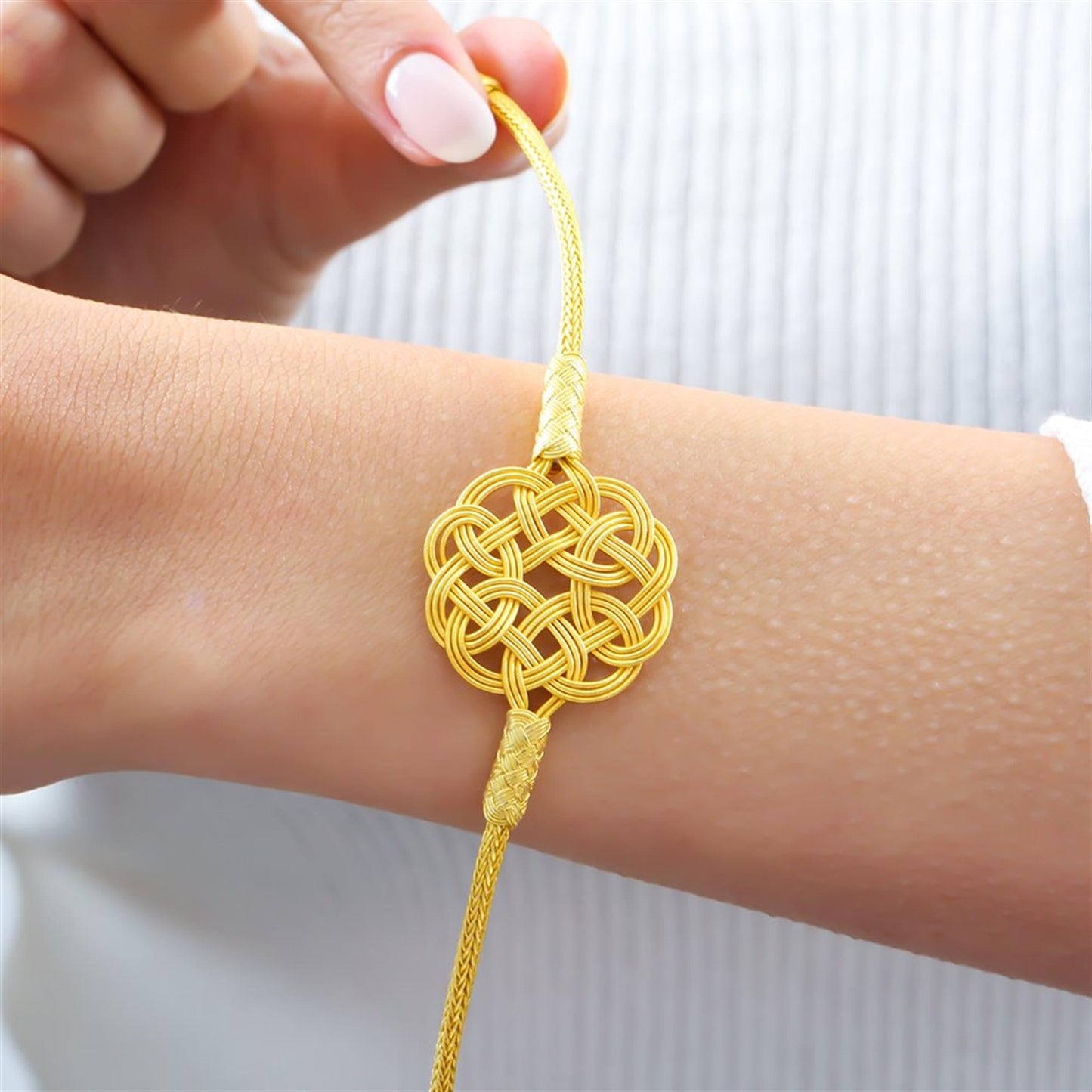 Gold plated Handmade  999 pure silver bracelet.