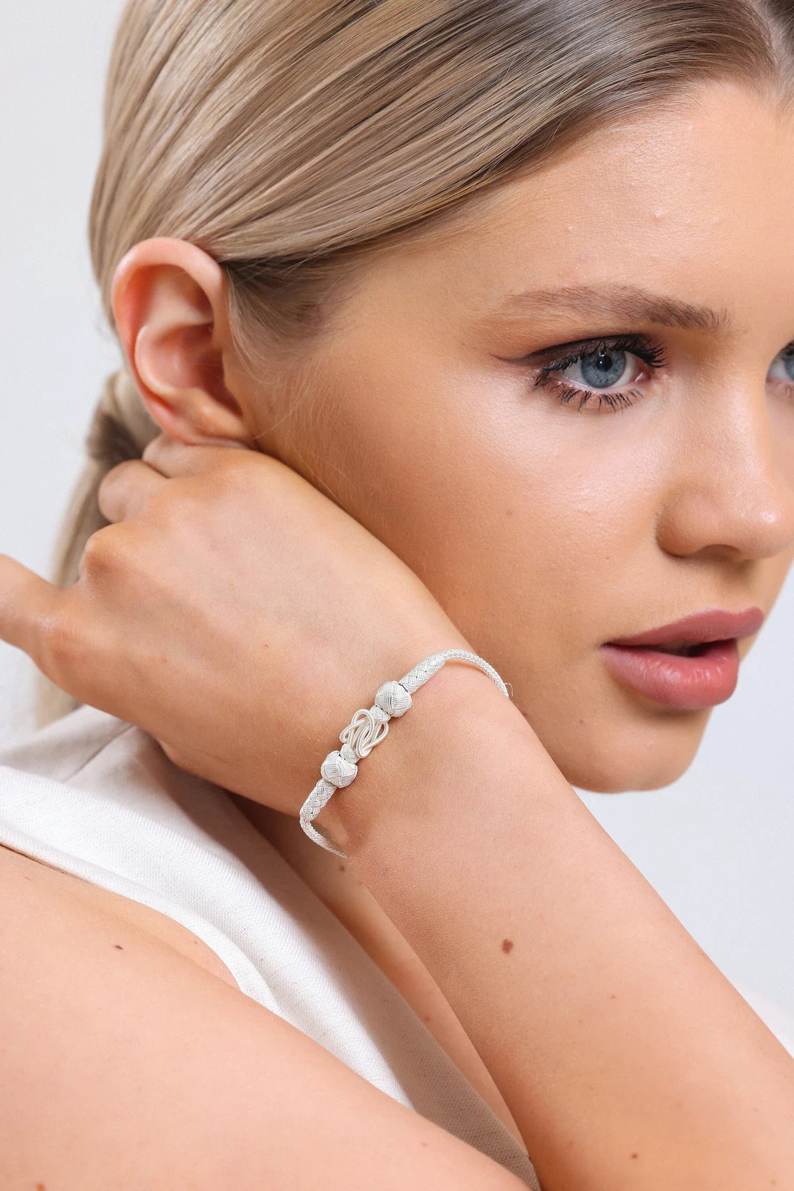 999 pure silver hand braided bracelet