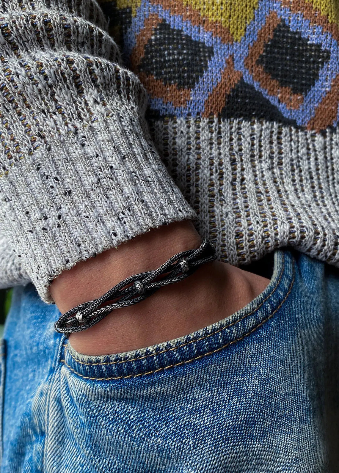 Handmade  999 pure silver bracelet.