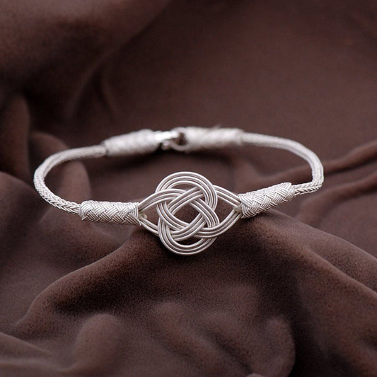 Handmade  Pure 999 Silver Braided Bracelet